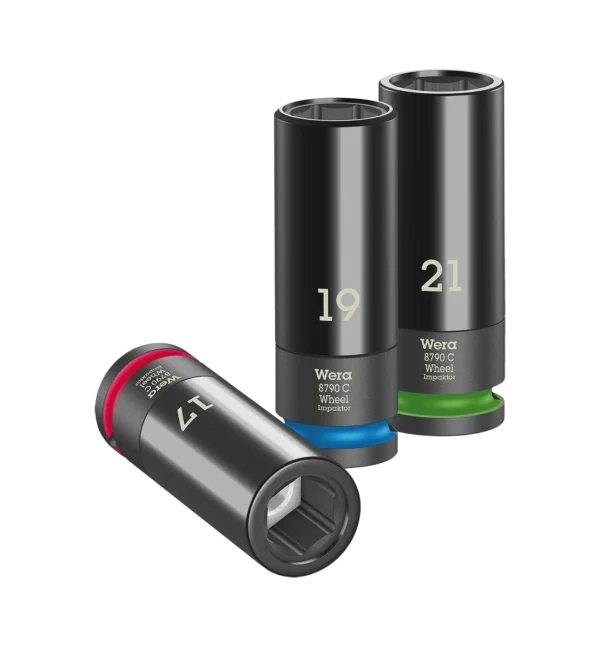 Fullt utsnitt av Wheel Impaktor C Set 1 Pipenøkkelsett 1/2" 3stk M17-21 (produktet) fremstilt på en transparent bakgrunn