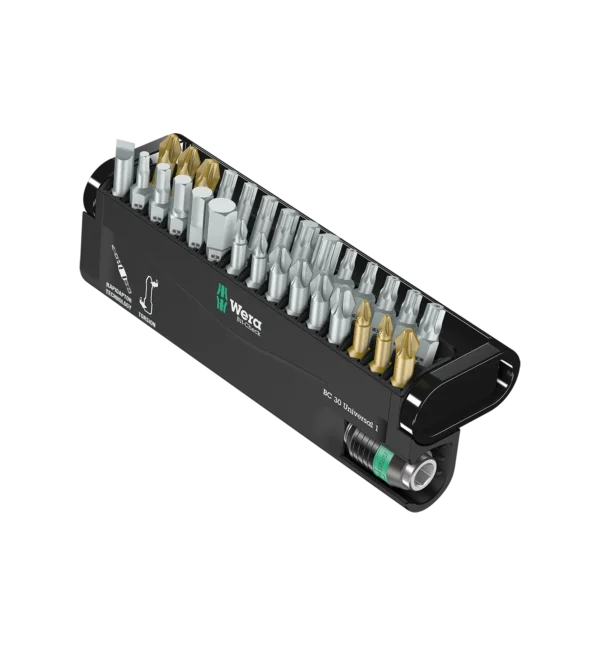 Fullt utsnitt av Bit-Check 30 Universal 1 Bitssett 30 bits (produktet) fremstilt på en transparent bakgrunn