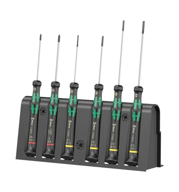 Fullt utsnitt av Kraftform Micro 2035/6A Skrutrekkersett 6stk (produktet) fremstilt på en transparent bakgrunn