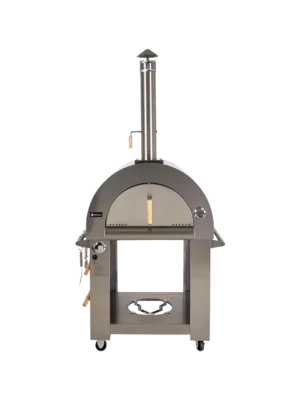 Fullt utsnitt av Pizzaovn Ved- & Gassfyring 78x78x122cm (produktet) fremstilt på en transparent bakgrunn