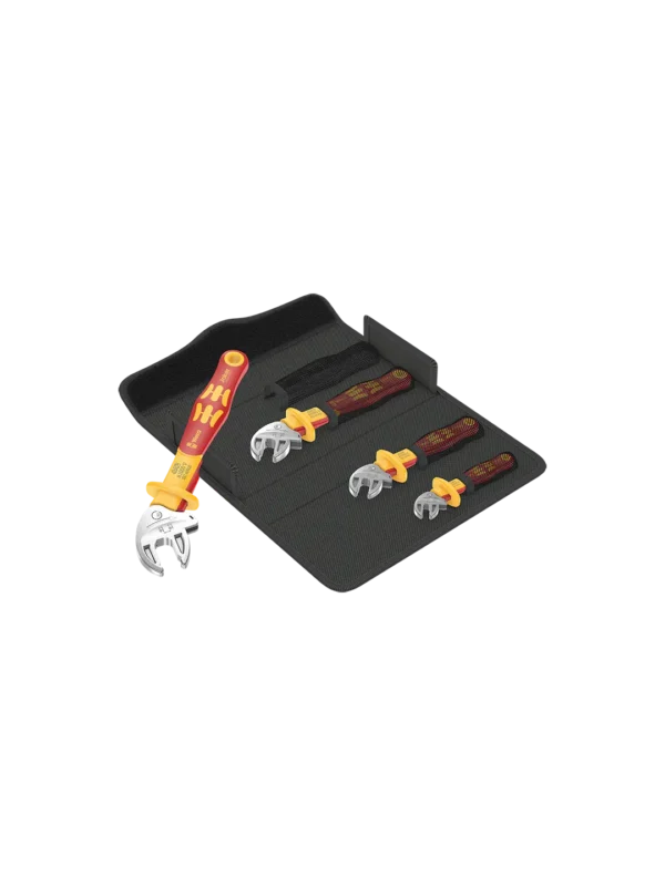 Fullt utsnitt av 6004 Joker VDE 4 Set 1 Selvjusterende Skiftenøkkelsett XS-L 1000V 4stk (produktet) fremstilt på en transparent bakgrunn