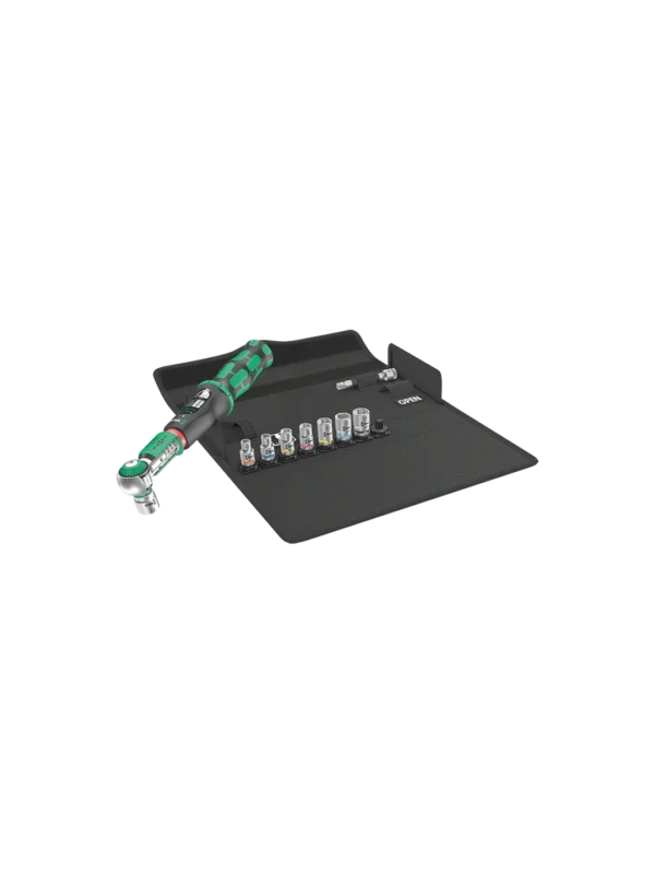 Fullt utsnitt av Safe-Torque A 1 Set 1 Momentnøkkelsett 1/4" 2-12Nm 10 deler (produktet) fremstilt på en transparent bakgrunn