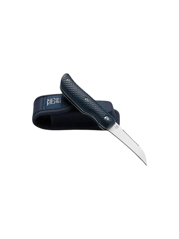 Ekstra utsnitt av Namsen Blå Fiskekniv Foldbar 8cm med slire (produktet) i brukssituasjon
