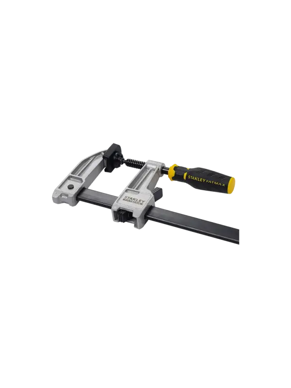 Detaljer på Fatmax Skrutvinge m/clutch Støpejern F-tvinge (produktet) fremstilt på en transparent bakgrunn